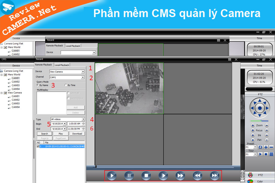 Phần mềm CMS quản lý camera