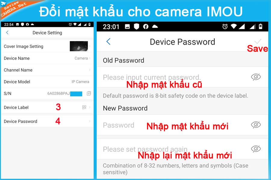 Đổi mật khẩu camera IMOU