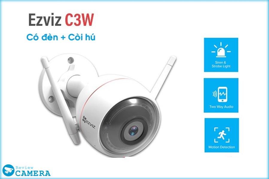 Review Camera Ezviz C3W - Cảnh báo chủ động bằng còi hú và đèn nháy